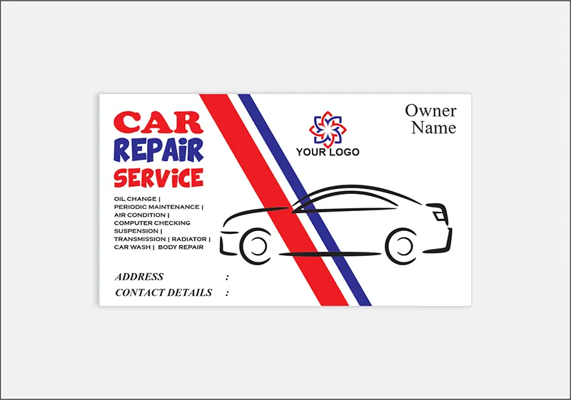 red and blue combination Designs For Business Cards For Auto Repair
free designs 