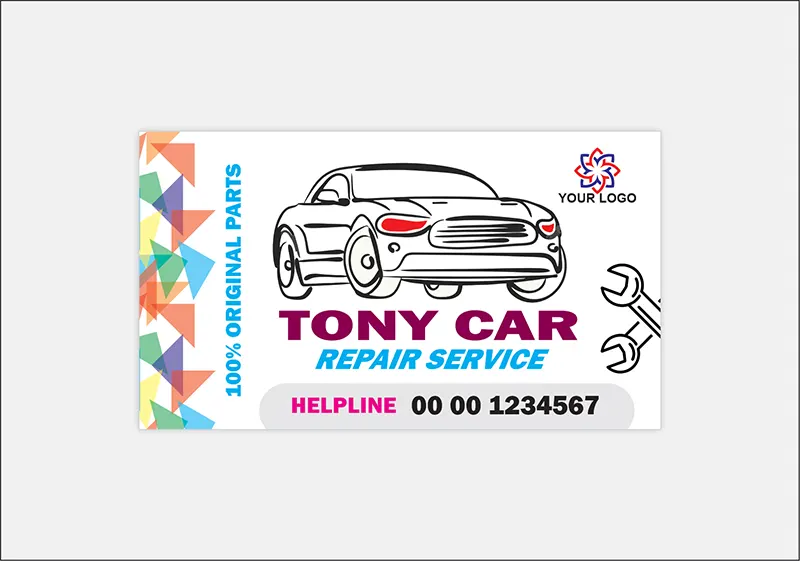 Tony car service card design for Professional Business Cards For Mechanics