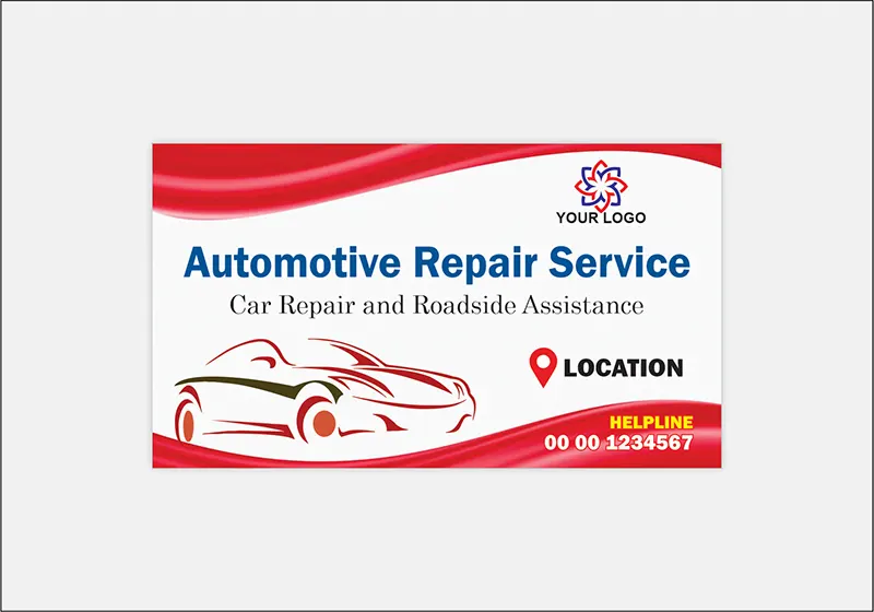 red color scheme and Creative Business Card Designs For Auto Repair design for mechanics and auto engineer