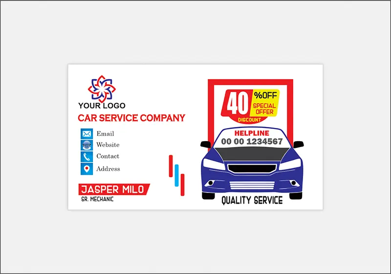 the best design for auto repair shop business cards with attractive colors 